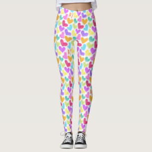 Niedliche Herzpastel Valentine Liebe Monogramm Leggings