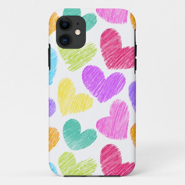 Niedliche Herzpastel Valentine Liebe Muster Case-Mate iPhone Hülle (Rückseite)