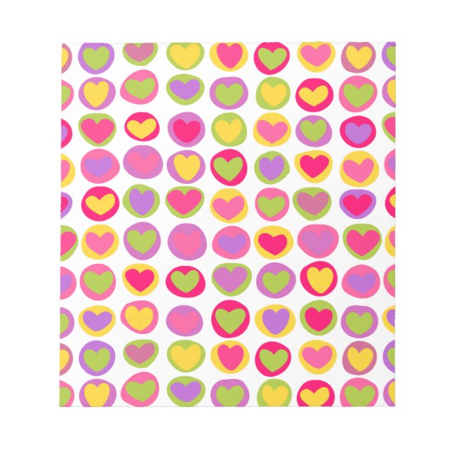 Niedliche Herzpastel Valentine Liebe Muster Notizblock (Vorderseite)