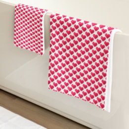 Niedliche Herzrhythmusstörungen Wasserfarben Einfa Badhandtuch Set