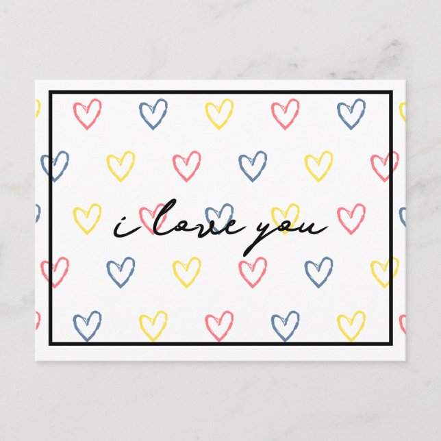 Niedliche Herzstil 1 Postkarte (Vorderseite)