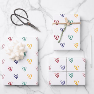 Niedliche Herzstil 2 Geschenkpapier Set