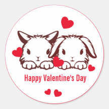 Niedliche HerzValentine Klassischer Rundsticker