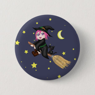 Niedliche Hexe Button