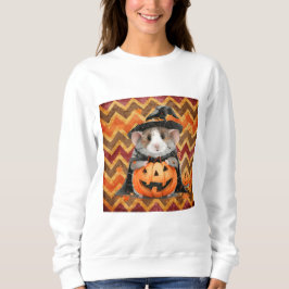Niedliche Hexe Guinea Pig Halloween Zickzack Sweatshirt