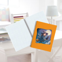 Niedliche Hexe mit Katzenspiralpapier