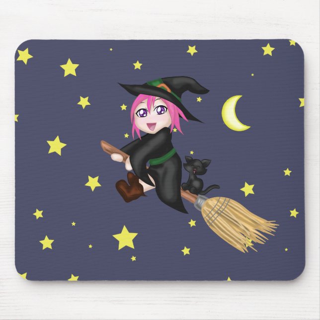 Niedliche Hexe Mousepad (Vorne)