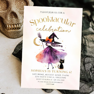 Niedliche Hexe Spooktacular Party Halloween Geburt Einladung