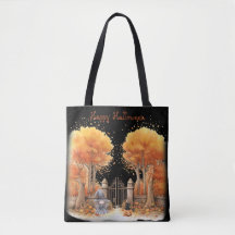 Niedliche Hexe und Katze Außentor Halloween