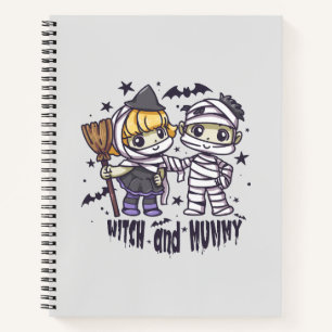 Niedliche Hexe und Mummy Notizbuch