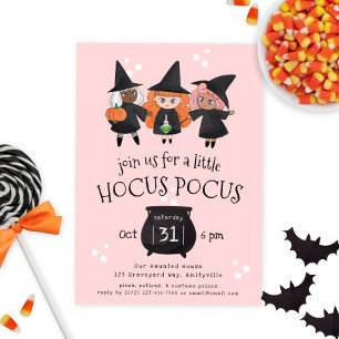 Niedliche Hexen Hocus Pocus Halloween-Party Einlad Feiertagskarte