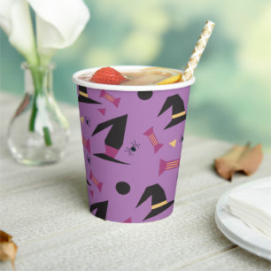 Niedliche Hexenkandy Halloween Confetti Paper Cups Pappbecher