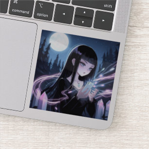 Niedliche Hexenkatalysatoren in Holz Aufkleber