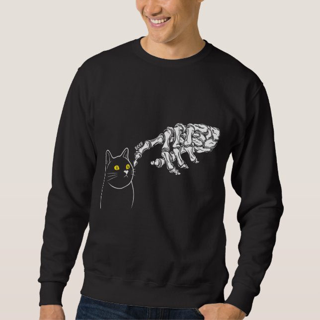 Niedliche Hexenkatze Halloween Sweatshirt (Vorderseite)