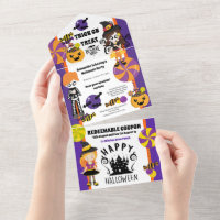 Niedliche Hexenkinder halloween Coupon-Party