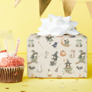 Niedliche Hexenkinder Halloween Geschenkpapier