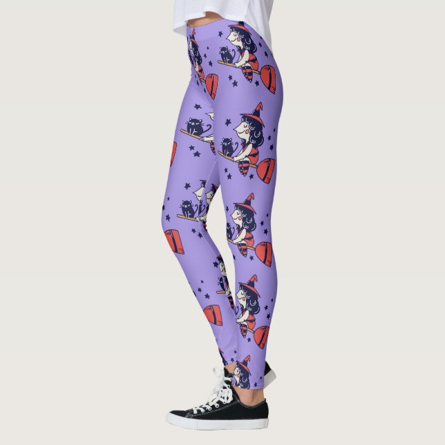 Niedliche Hexenmeister Halloween-Leggings Leggings (Links)