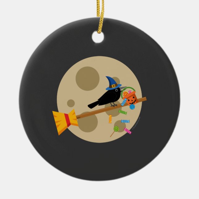 Niedliche Hexenschnecke auf einem Brotspreißlöffel Keramik Ornament (Vorne)