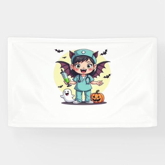 Niedliche Hexenschwester Halloween Premium T - Shi Banner (Horizontal)