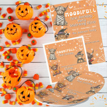 Niedliche Highland Cows Moodifull Halloween Geburt