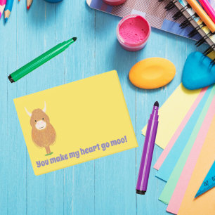 Niedliche Highland Kuh Sie machen mein Herz gehen Post-it Klebezettel