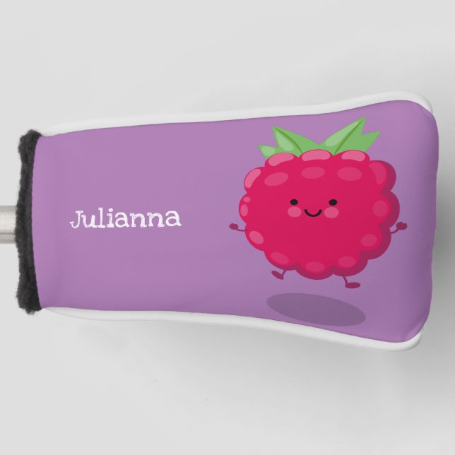 Niedliche Himbeere-Cartoon-Abbildung Golf Headcover (Vorderseite)