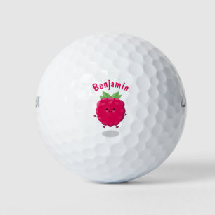 Niedliche Himbeere-Cartoon-Abbildung Golfball