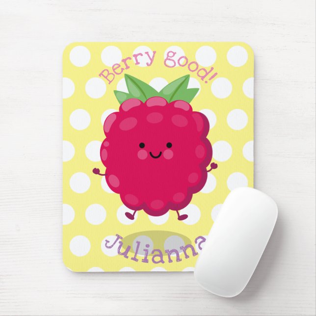 Niedliche Himbeere-Cartoon-Abbildung Mousepad (Mit Mouse)