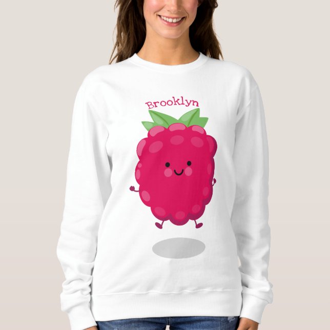 Niedliche Himbeere-Cartoon-Abbildung Sweatshirt (Vorderseite)