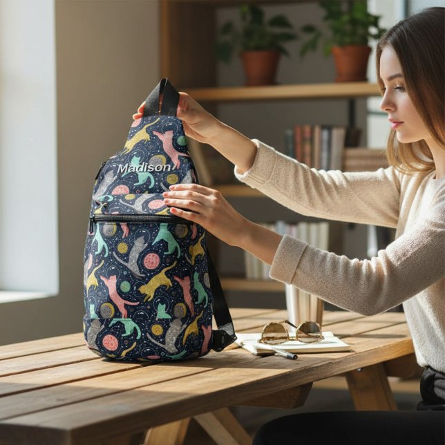 Niedliche Himmelskatzen Personalisiert Crossbody Bag (Von Creator hochgeladen)