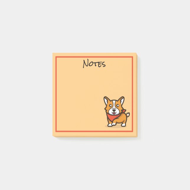 Niedliche Hinweise für Corgi-Hunde Post-it Klebezettel (Vorderseite)