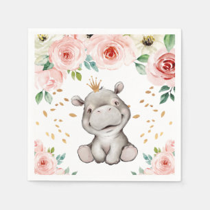 Niedliche Hippo Babydusche Napkins Serviette