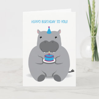 Niedliche Hippo Happy Birthday Grußkarte Karte