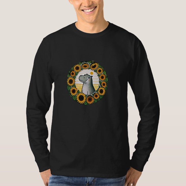 Niedliche Hippo-Illustration Hippopotamus T-Shirt (Vorderseite)