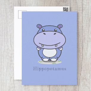 Niedliche Hippo Postkarte
