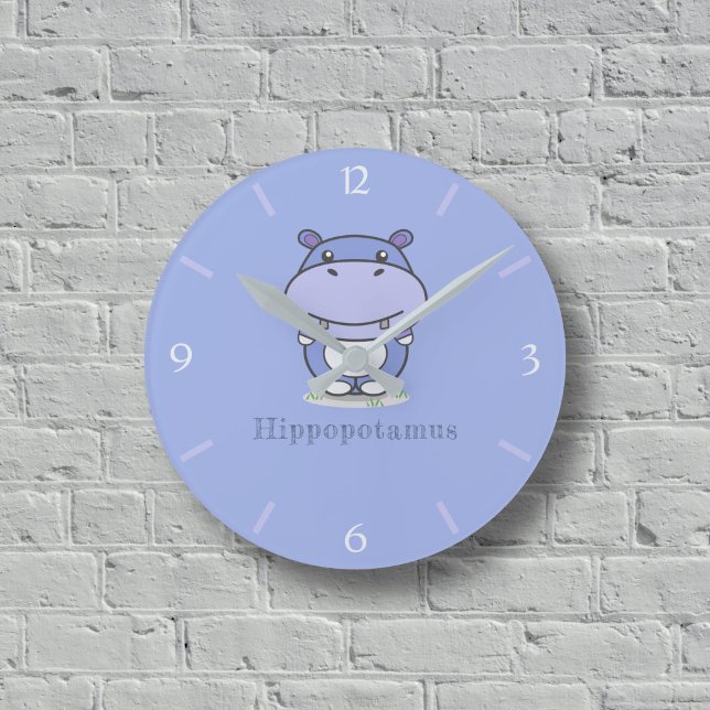 Niedliche Hippo-Wall-Uhr Runde Wanduhr (Cute Hippo Wall Clock)