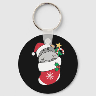 Niedliche Hippos zu Weihnachten Strümpfe zu Weihna Schlüsselanhänger