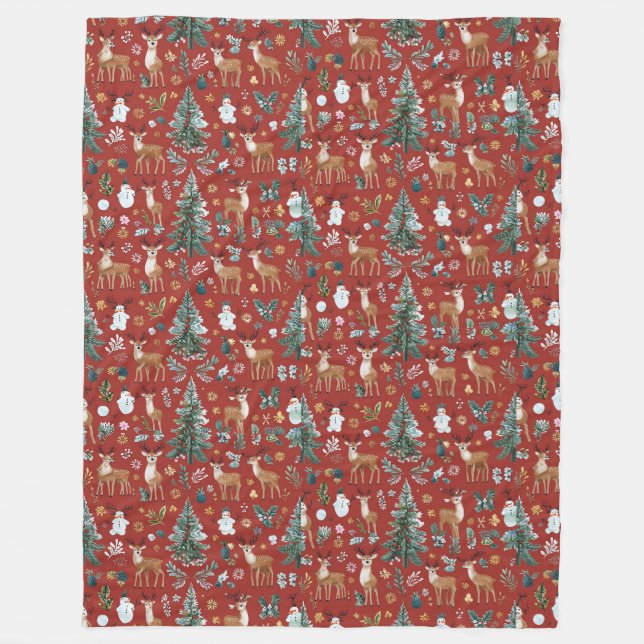 niedliche Hirschdecke Fleecedecke (Vorderseite)