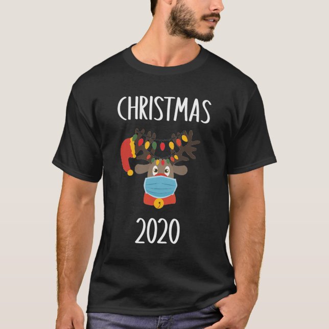 Niedliche Hirschmaske Matching Christmas 2020 Paja T-Shirt (Vorderseite)