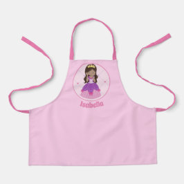 Niedliche Hispanic Princess Girl Pink Custom Kids Schürze