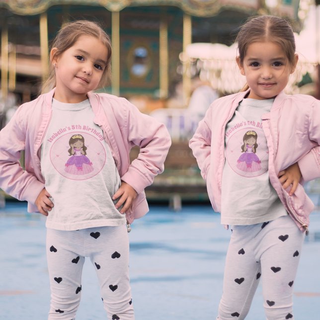 Niedliche hispanische Prinzessin Custom Girls Gebu T-Shirt (Von Creator hochgeladen)