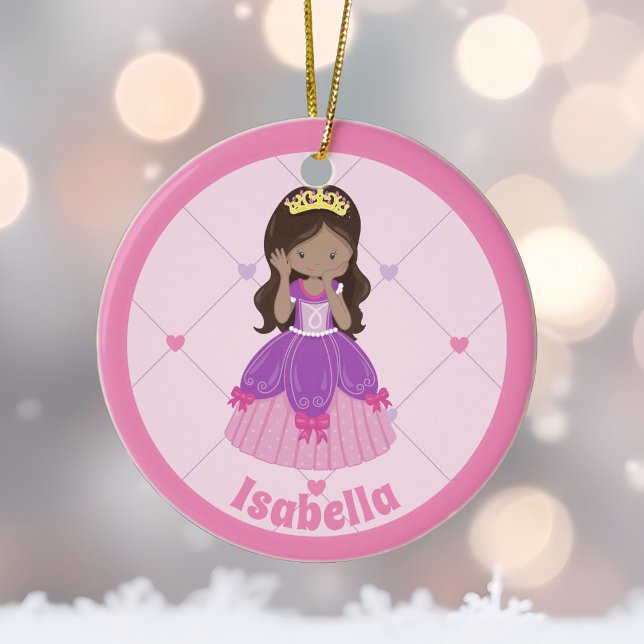 Niedliche hispanische Prinzessin Pink Custom Chris Keramik Ornament (Von Creator hochgeladen)