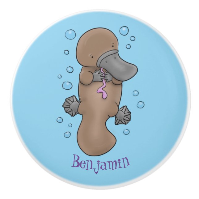 Niedliche Hochglanztuch-Cartoon-Abbildung Keramikknauf (Vorderseite)