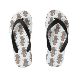 Niedliche Hochglanztuch-Cartoon-Abbildung Kinderbadesandalen