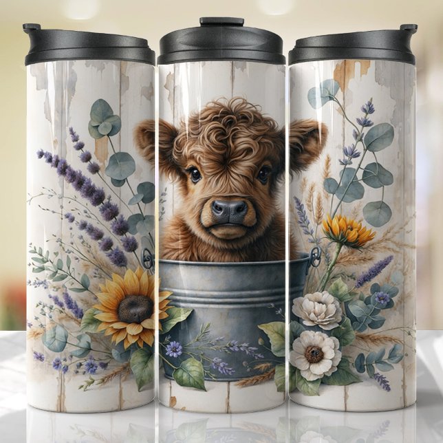 Niedliche Hochland-Kuh-Lover-Geschenkfarm Thermosbecher (Cute highland cow farm animal tumbler)