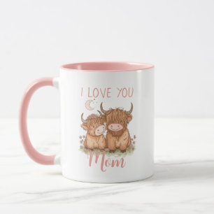 Niedliche Hochlandkuh und Mama I Liebe Sie Muttert Tasse
