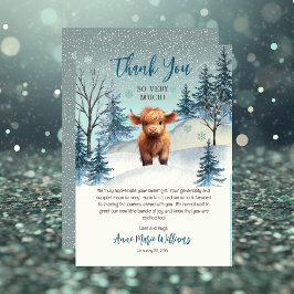 Niedliche Hochlandwinterdusche Dankeskarte