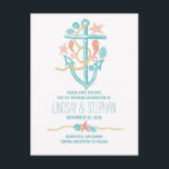Niedliche Hochzeit am Strand Save the Date Postkar Ankündigungspostkarte<br><div class="desc">Romantische und lässige Hochzeit am Strand Save the Date Postkarte für Destination,  Wassersport und Hochzeiten am Meer. Save the Date mit aquamarinen und türkisfarbenen Muscheln,  Sandgeld,  Korallenstern und Seepferden. Bitte durchstöbern Sie in meinem Geschäft,  um alle blauen Anker Hochzeit Set zu finden.</div>