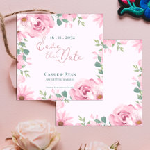 Niedliche Hochzeit in Aquarellfarbe Rosa Blütenblü