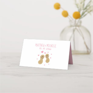 Niedliche Hochzeit mit lustigen Nüssen Platzkarte